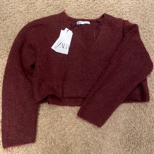 womens ZARA cropped sweater
